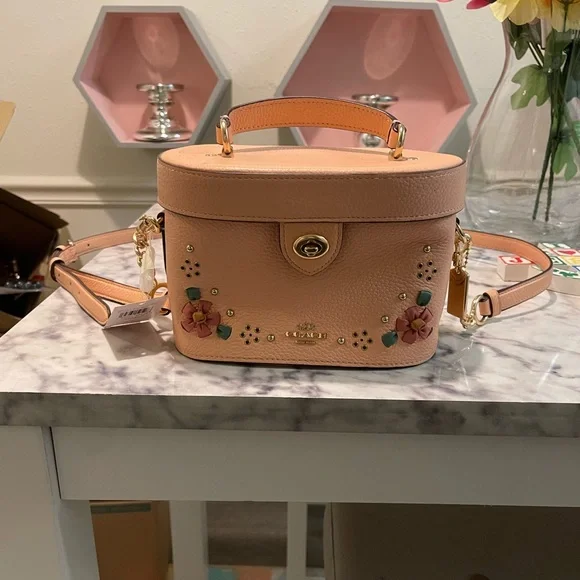 Coach Pink Crossbody Bag with Floral Accents - Picture 2 of 9